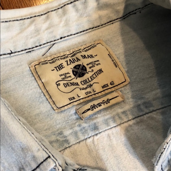 Zara Denim Button Down Shirt - Picture 2 of 3